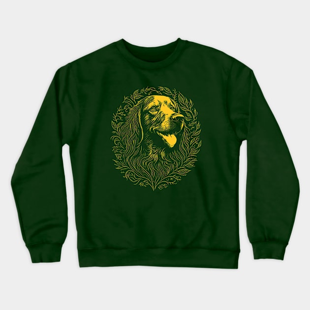 Golden Retriever Monochrome Crewneck Sweatshirt by Deniz Digital Ink